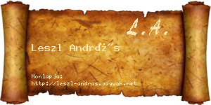 Leszl András névjegykártya